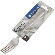 Вилка нержавеющая сталь, 3 предмета, столовая, Daniks, Opera