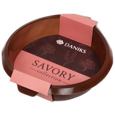 Форма для выпечки силикон, 25.5х6.5 см, круглая, шоколад, Daniks, Savory, Y4-4967