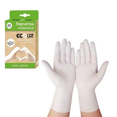 Латексные перчатки неопудренные размер M 10 МЛ Ecolat