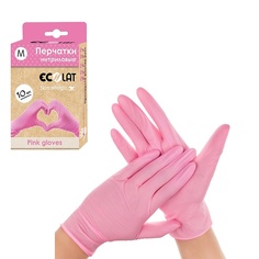 Нитриловые перчатки Pink размер M 10 МЛ Ecolat