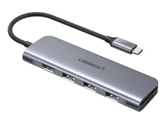 Хаб USB Ugreen CM195 USB Type-C to 3 Ports USB3.0-A Hub + HDMI + TF/SD Space Grey 70410