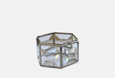 Шкатулка шестигранная 38 с бусиной Glass Flowers