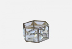 Шкатулка шестигранная 51 с бусиной Glass Flowers