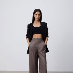 Брюки-кюлоты кожаные (Темно-серый) 12&Nbsp;Storeez