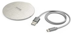 Беспроводное зарядное устройство Hama FC10 Metal 2A кабель USB Type C белый/кремовый (00183380)