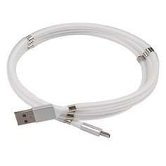 Дата-кабель MB mobility USB - micro USB, белый, скручивание на магнитах УТ000021319