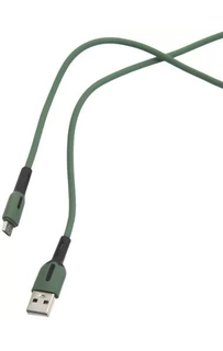 Дата-Кабель USAMS-SJ432 USB - micro USB с индикатором (1 м) силиконовый, темно-зеленый (SJ432USB02)