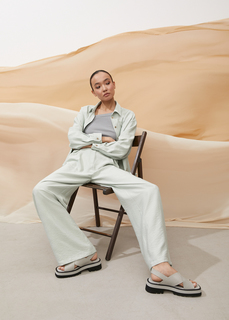 Брюки широкие со складками NICEONE [Фисташковый, S]