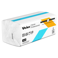 Бумага туалетная и полотенца для диспенсеров листовые полотенца бумажные VEIRO Home Professional листовые 2-слойные 132листа 23х21см V-сложения