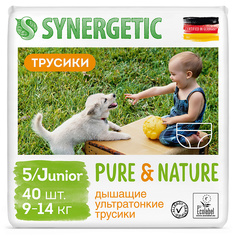 Детские подгузники-трусики Pure&Nature 5/JUNIOR (9-14 кг) 40 МЛ Synergetic