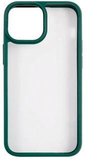 Чехол Usams US-BH768 УТ000028114 пластиковый, прозрачный для iPhone 13 mini, с цветным силиконовым краем, темно-зеленый (IP13JX02)