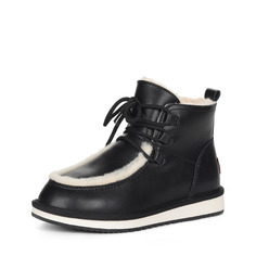 Ботинки Черные ботинки из кожи на подкладке из натуральной шерсти на контрастной подошве Respect