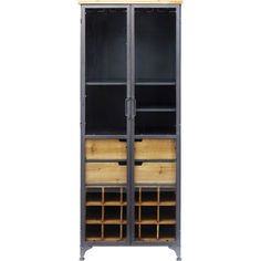 Шкаф-витрина refugio (kare) черный 60x156x40 см.