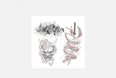 Переводная тату 10*10см Tatts