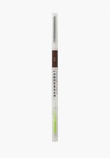 Карандаш для бровей Influence Beauty BROW ROBOT, автоматический, ультратонкий, тон 04 темно-коричневый, 0.1 г