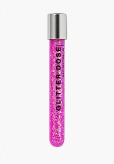 Тени для век Influence Beauty глиттер GLITTER DOSE на гелевой основе, эффектный трендовый макияж лица, ушей, шеи и тела, тон 04 розовый, 6.5 мл