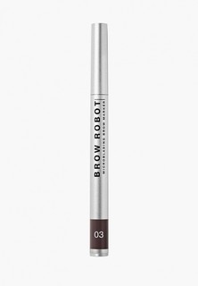 Карандаш для бровей Influence Beauty BROW ROBOT, маркер с тонкой кистью, эффект микроблейдинга, тон 03 темно-русый, 0.7 мл