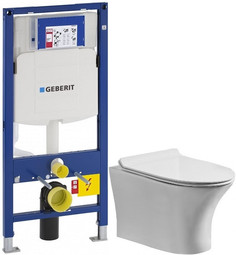 Комплект подвесной унитаз Orange C01-100W + система инсталляции Geberit 111.300.00.5
