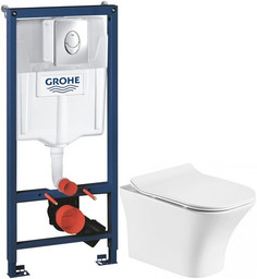 Комплект подвесной унитаз Orange C02-100W + система инсталляции Grohe 38721001