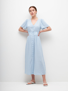 Вискозное платье макси (голубой, M) Sela