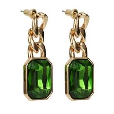 Серьги Ekonika EN49028-gold-green-22Z Ekonika