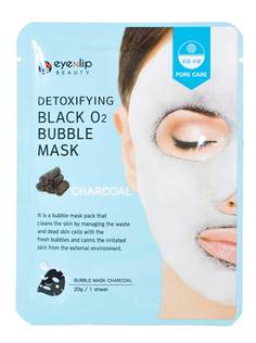 Маска тканевая Eyenlip Detoxifying Black O2 Bubble Mask Charcoal 20гр