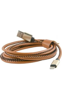 Дата-кабель Red Line USB – 8 – pin для Apple (2 метра) оплетка "экокожа", коричневый УТ000014164