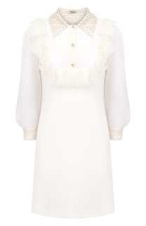 Платье из шелка и вискозы Miu Miu