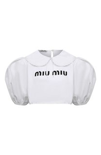 Хлопковая футболка Miu Miu