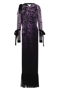 Шелковое платье-макси с оборками и бантами Tom Ford