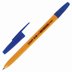 Ручки ручка шариковая синяя STAFF C-51 0,5мм оранжевый корпус