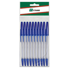 Ручки набор шариковых ручек СТАММ Оптима 10шт синие 0,7мм