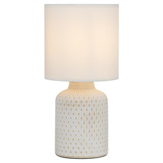 Настольные лампы декоративные лампа настольная RIVOLI Sabrina E14 40Вт керамика ткань серый белый