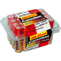 Батарейка Camelion, ААА (LR03, R3), Alkaline Plus, алкалиновая, 1.5 В, коробка, 24 шт, 7615