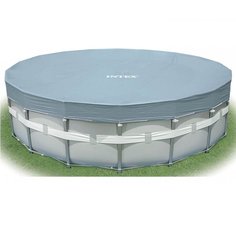 Тент 550 см, круглый, для каркасного бассейна, Intex, Delux Pool Cover, 28041