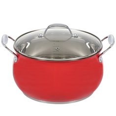 Кастрюля нержавеющая сталь, 5.4 л, с крышкой, Daniks, Валетта, QS-2-24/GS-01616-24CA, индукция