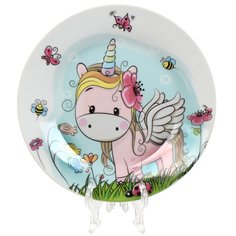 Тарелка детская керамика, Единорог, 18 см, Daniks, C518
