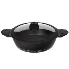 Кастрюля алюминий, антипригарное покрытие, 4.1 л, с крышкой, крышка стекло, Daniks, Meander, KI-SC2828, индукция