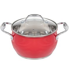 Кастрюля нержавеющая сталь, 2.6 л, с крышкой, Daniks, Валетта, QS-2-18/GS-01616-18CA, индукция