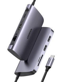 Хаб USB Ugreen 7 в 1 USB Type-C - 2xUSB/HDMI/RJ45/SD/TF/PD 50852