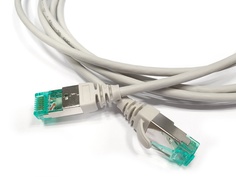 Сетевой кабель Hyperline S/FTP cat.6a 1m Grey PC-LPT-SFTP-RJ45-RJ45-C6a-1M-LSZH-GY