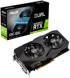 Видеокарта PCI-E ASUS GeForce RTX 2060 DUAL EVO OC (DUAL-RTX2060-O12G-EVO) 12GB GDDR6 192bit 12nm 1470/14000MHz DVI/DP/2*HDMI