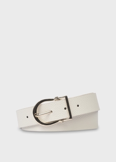 Ремень с тиснением молочный (90) Elis