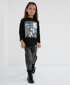 Джинсы mom fit со съемной цепью Gulliver