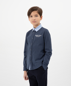 Рубашка с длинным рукавом синяя Gulliver