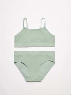 набор из майки и трусов для девочек (зеленый, 140-152) Sela