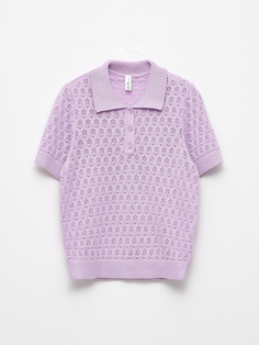 Вязаное поло для девочек (фиолетовый, 128) Sela