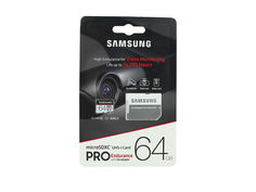 Карта памяти Samsung microSDHC PRO End 64Gb+SD adapter (MB-MJ64GARU)