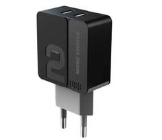 Сетевое зарядное устройство More choice 2USB 2.4A для Type-C NC46a 1м (Black Grey)