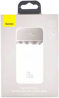 Внешний аккумулятор Baseus Power Bank Magnetic Wireless Quick Charging 10000mAh 20W White PPMT-02